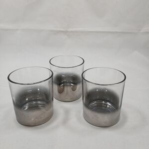 Set of Three (3) Antique Bottom Smoked Glass Bar Glasses